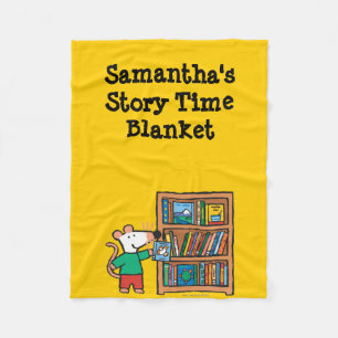 Maisy and a Bookshelf of Books Fleece Blanket