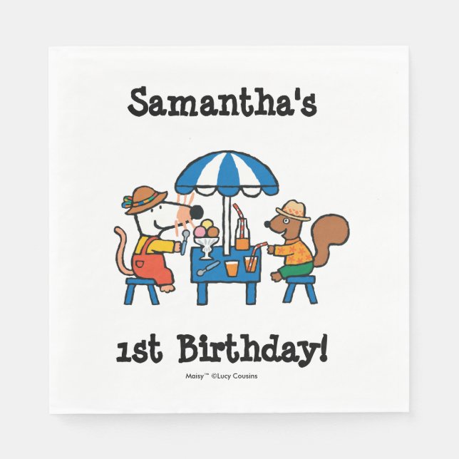Maisy and Cyril Birthday Napkin (Front)