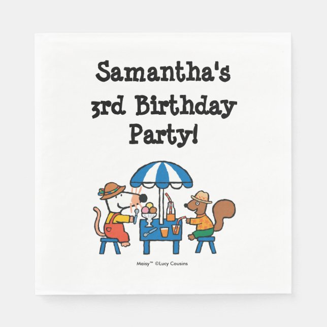 Maisy and Cyril Birthday Napkin (Front)
