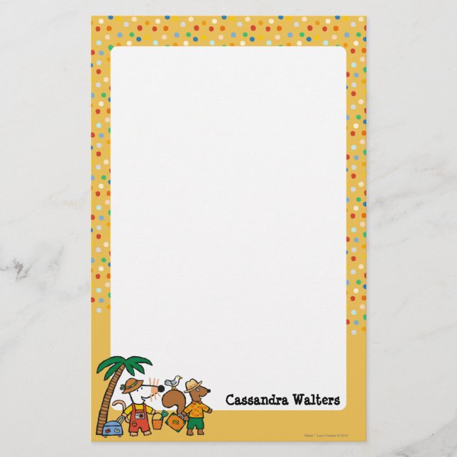 Maisy and Cyril with Palm Tree at the Beach Stationery (Front)