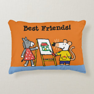 Maisy and Dotty Paint at Preschool Decorative Pillow