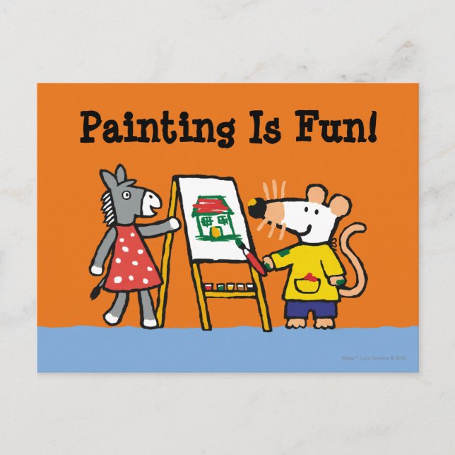 Maisy and Dotty Paint at Preschool Postcard (Front)