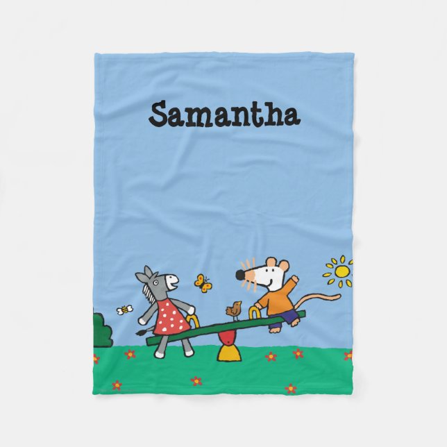 Maisy and Dotty Seesaw at the Playground Fleece Blanket (Front)