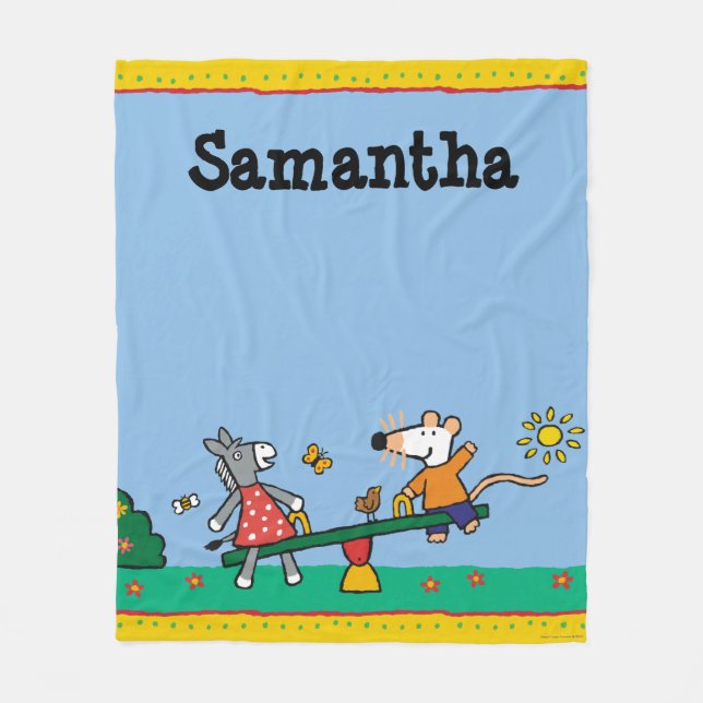 Maisy and Dotty Seesaw at the Playground Fleece Blanket (Front)