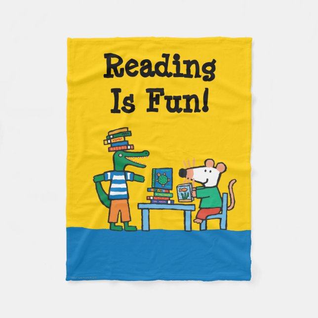 Maisy and Friends Enjoy the Library Fleece Blanket (Front)