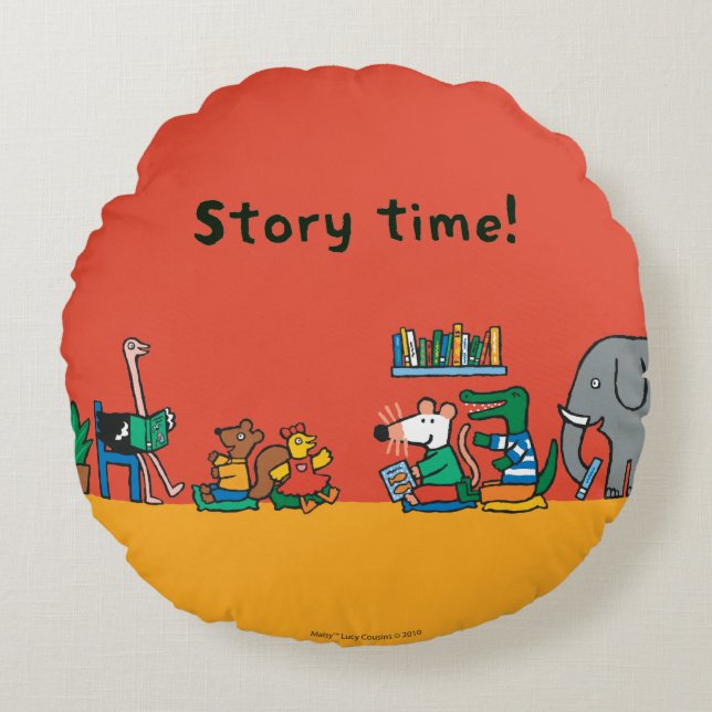 Maisy and Friends Read Together Round Pillow (Front)