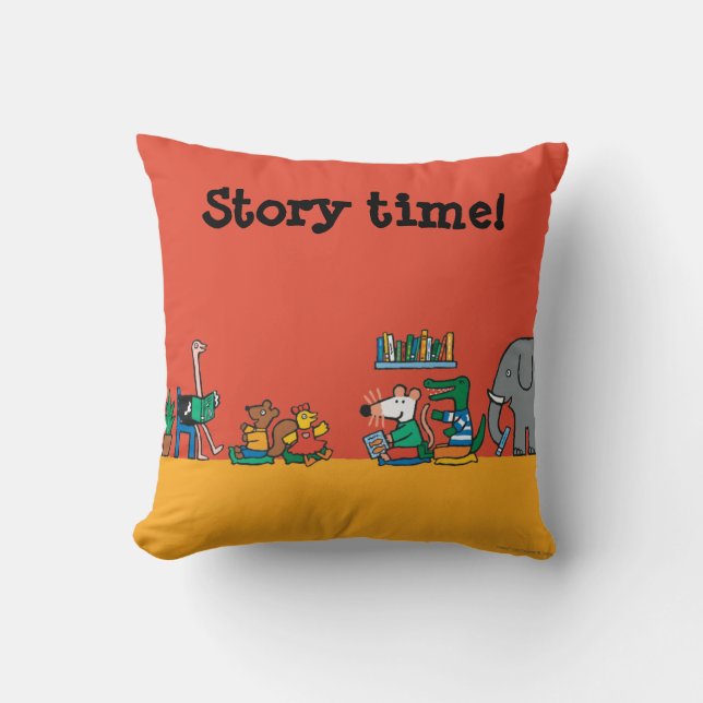 Maisy and Friends Read Together Throw Pillow (Front)