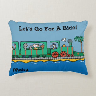 Maisy and Friends Ride on Green Train Decorative Pillow
