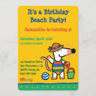 Maisy at the Beach Birthday Invitation