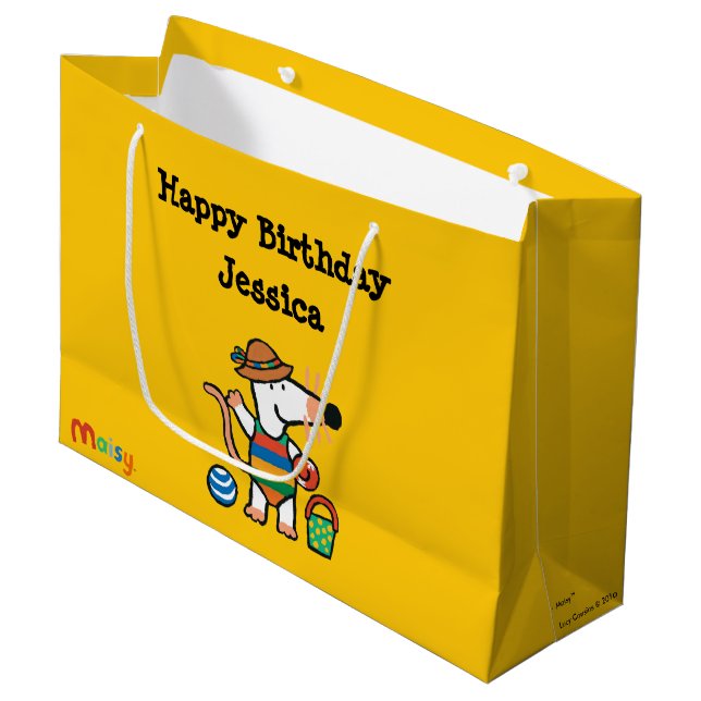 Maisy at the Beach Birthday Large Gift Bag (Front Angled)
