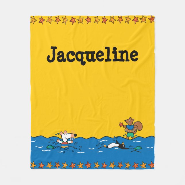 Maisy Goes Swimming at the Beach Fleece Blanket (Front)