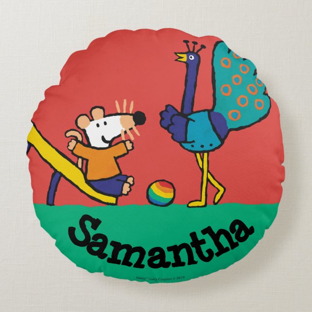 Maisy on the Playground with Friends Round Pillow (Front)