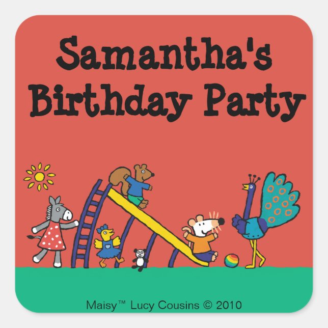 Maisy on the Playground with Friends Square Sticker (Front)