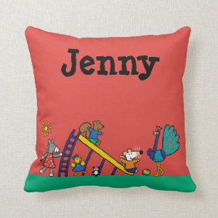 Maisy on the Playground with Friends Throw Pillow