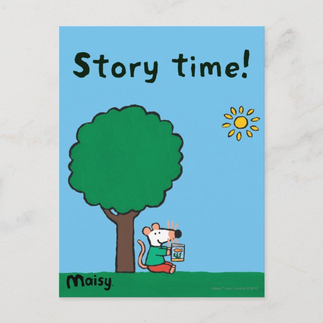 Maisy Reads Her Library Book Outside Postcard (Front)