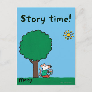 Maisy Reads Her Library Book Outside Postcard