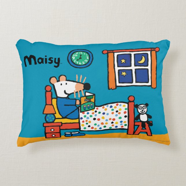 Maisy Ready for Bed Blue Pyjamas Decorative Pillow (Front)