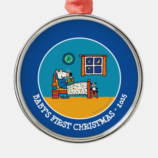 Maisy Ready for Bed Blue Pyjamas Metal Ornament (Front)