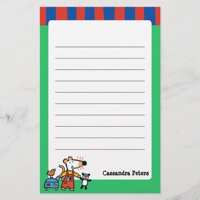 Maisy Ready for Vacation with Luggage Stationery (Front)