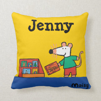 Maisy with Library Books Throw Pillow