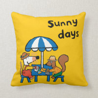 Maisy Writes Postcards under Blue Umbrella