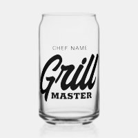 Maître de grill peut verre avec nom personnalisé d
