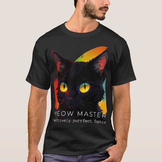 Maître | T-shirt Chat foncé (Devant)