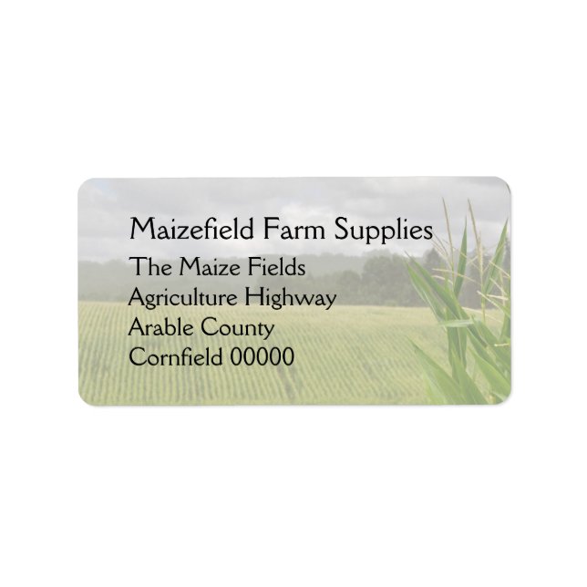 Maize crop in the field label (Front)