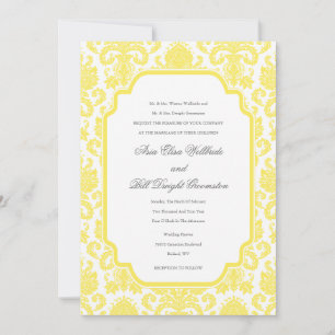 Maize Weddings Damask Design Customized Invitation