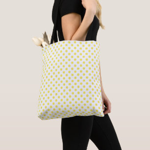 Maize Yellow Polka Dots Circles Tote Bag