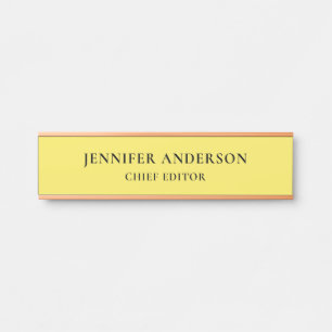 Maize Yellow Professional Modern Plain Minimalist Door Sign