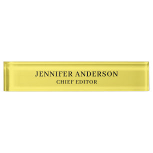 Maize Yellow Professional Modern Plain Minimalist Nameplate