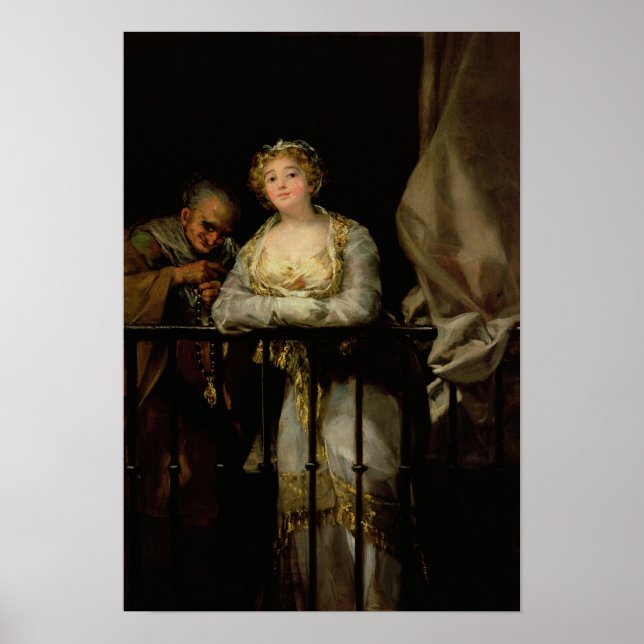 Maja and Celestina on a Balcony, 1805-12 Poster (Front)
