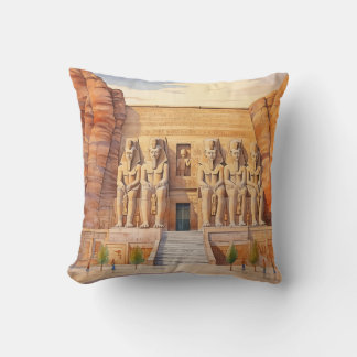 Majestic Abu Simbel Temple Throw Pillow