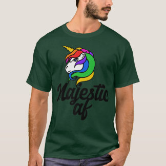 Majestic AF  Magical unicorn retro rainbow tee s 