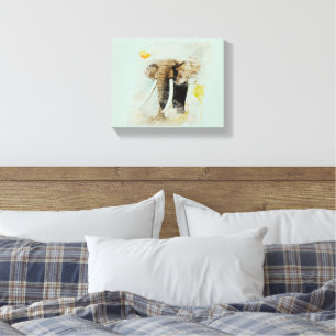 Majestic African Elephant Watercolor Art Print W