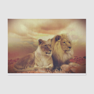 Majestic African Lion And Lioness  Tissue Paper