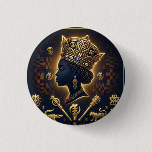 Majestic African queen portrait  1 Inch Round Button