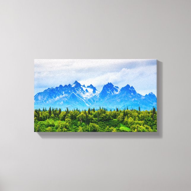 Majestic Alaska Mountains Canvas Print (Front)