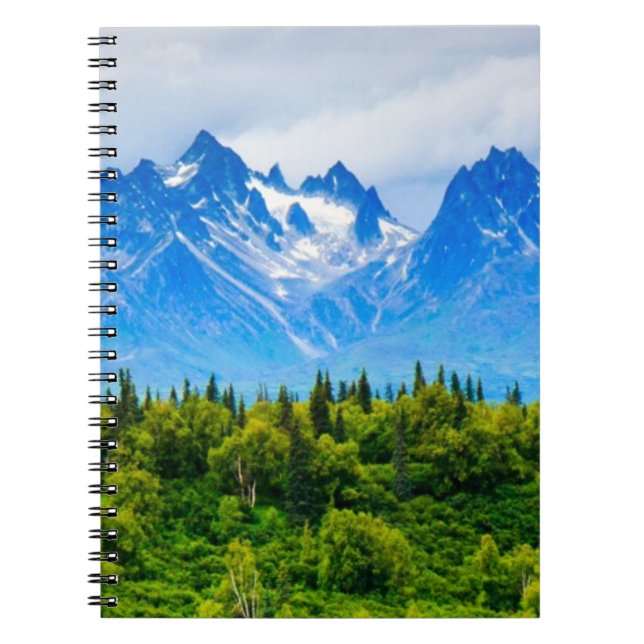 Majestic Alaska Mountains Notebook (Front)