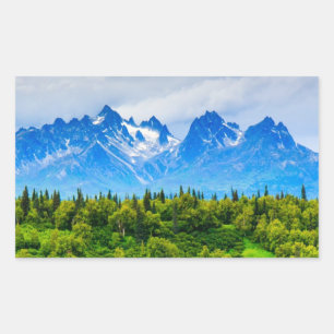 Majestic Alaska Mountains Sticker