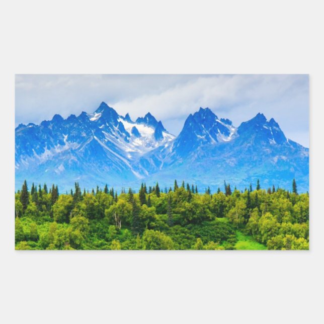 Majestic Alaska Mountains Sticker (Front)