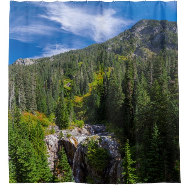 Majestic Alpine Waterfall Landscape (Front)