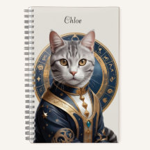 Majestic American Shorthair Cat in Blue and Gold 