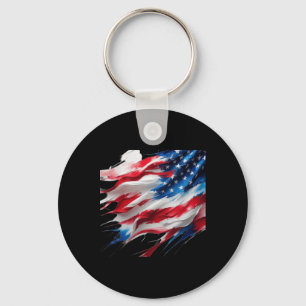 Majestic American Spirit A Bold Fusion Of Art Patr Keychain