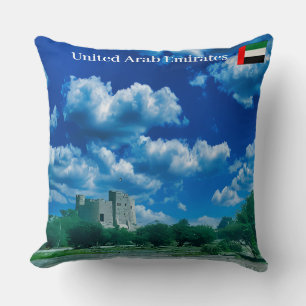 Majestic Ancient Castle of Fujairah UAE Throw Pillow