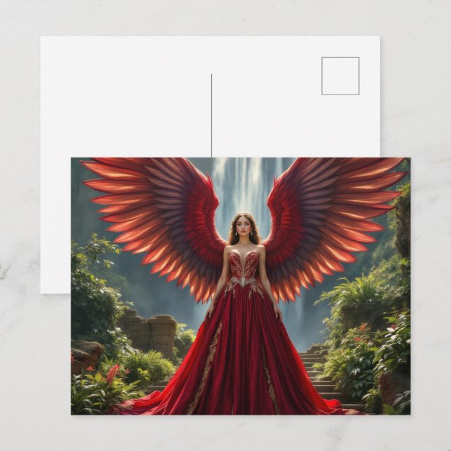  Majestic Angel Fine Art Postcards - Vibrant Fanta (Front/Back)