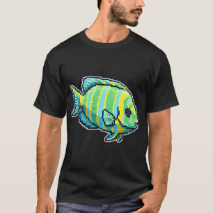 Majestic Angelfish - Royal Blue and Yellow Embroid T-Shirt