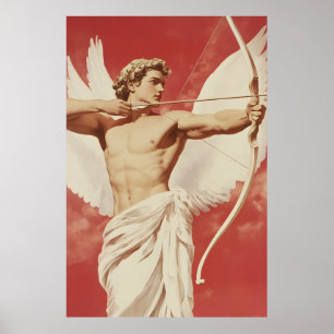 Majestic Angelic Archer - A Symbol of Love and Pas Poster