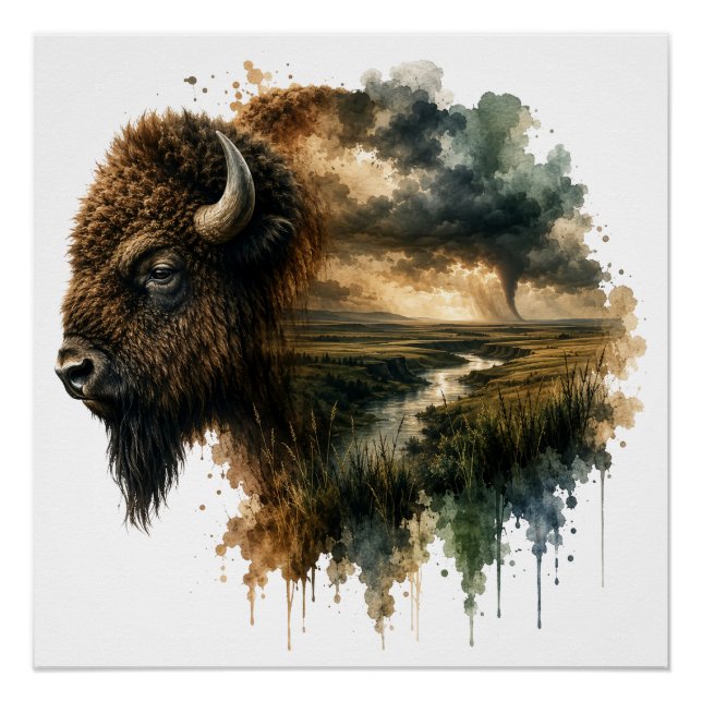 Majestic Animals Double Exposure Poster (Front)